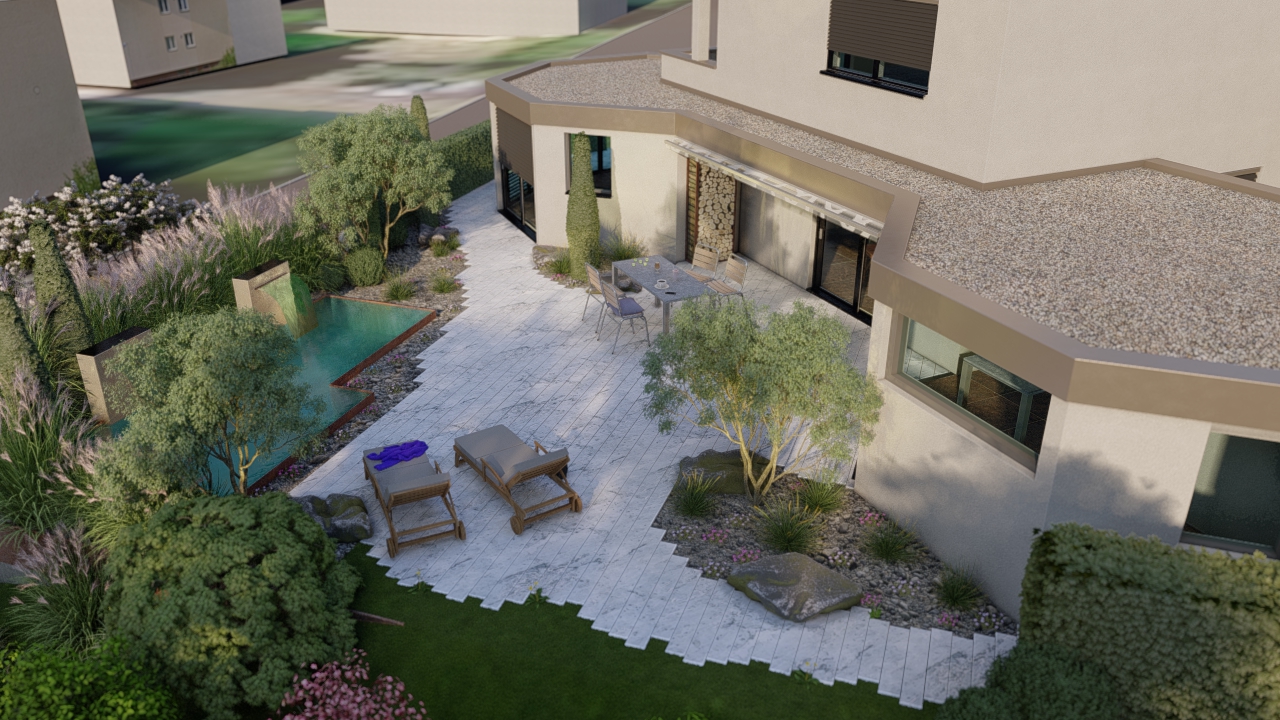 Gartenarchitektur mit modernster 3D-Visualisierung Serena Gartenbau Uster